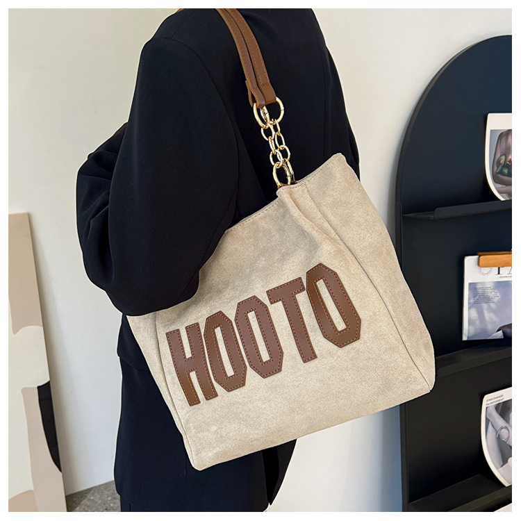 College Student Klasse Eine Schulter Leinwand Weibliche Große Kapazität 2023 Neue Frühjahr Pendler Tote Big Bag_voghion.com