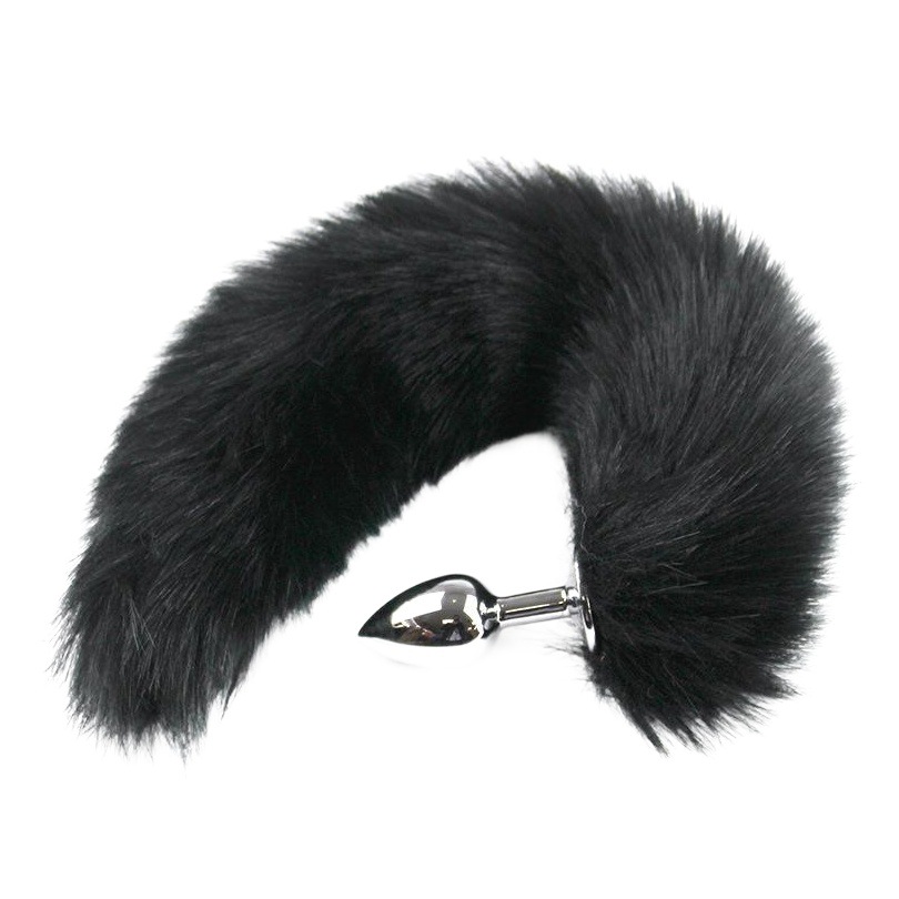 Sexy Sm Props, Small Metal Anal Plug, Pure Color Fox Tail Anal Plug, Backcourt Development and Training Adult Products
