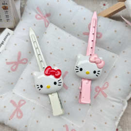 卡通可爱粉色小猫咪发夹甜美女生一字夹刘海侧边发卡化妆夹头饰品