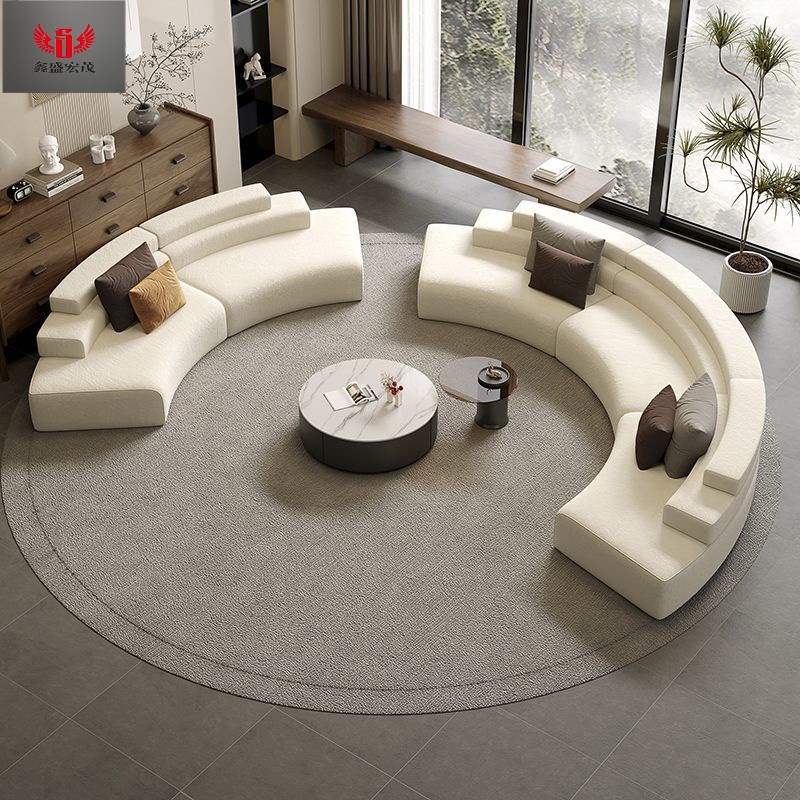 Diseñador nórdico sofá de tela minimalista Oficina de ventas Negociación de arco Hotel Lobby Salón de lujo ligero