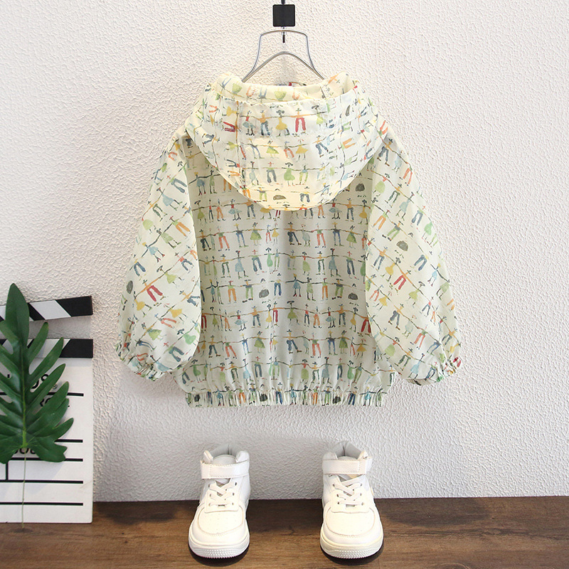 8002 ropa de protección solar para niños ropa de verano 2025 verano nuevo estilo niño ligero con capucha al aire libre top protección UV image 2