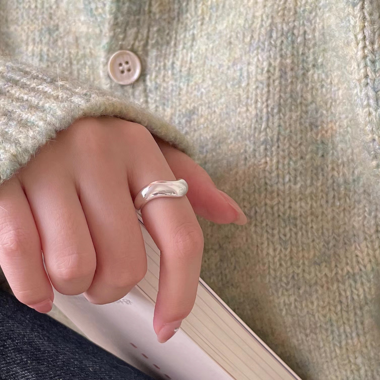 Adjustable Ring Size 1 Piece Quantity 925 Sterling Silver Solid Color Open Ring