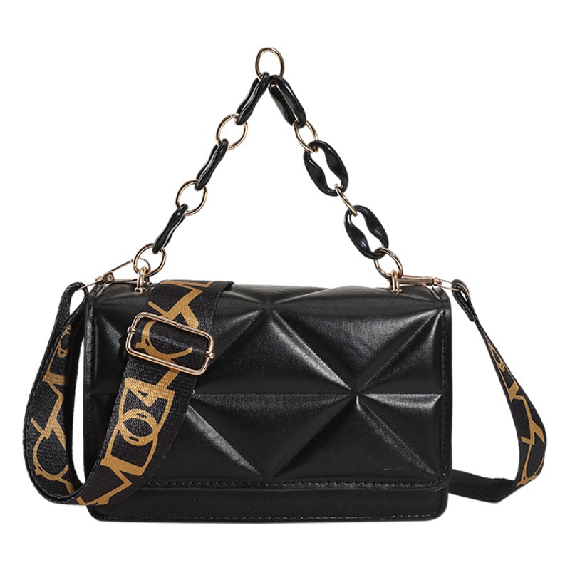 Bolso de mano de cadena moderno y a la moda para mujer 2024 nuevo bolso cuadrado pequeño acolchado de nicho texturizado bolso bandolera de un solo hombro