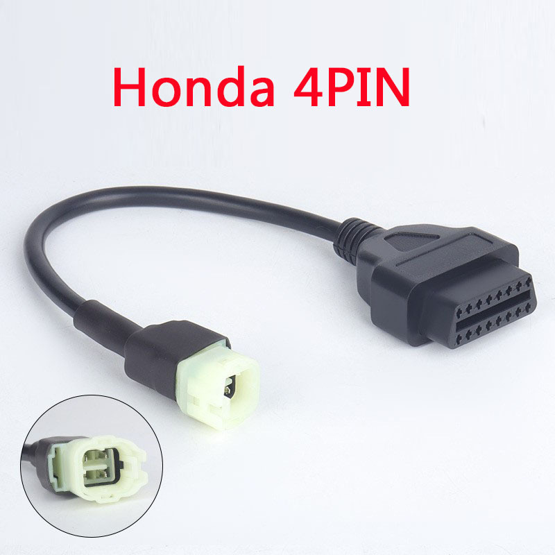 OBD2 to 4 Pin Diagnostic Adapter Cable 摩托车本田4pin连接线