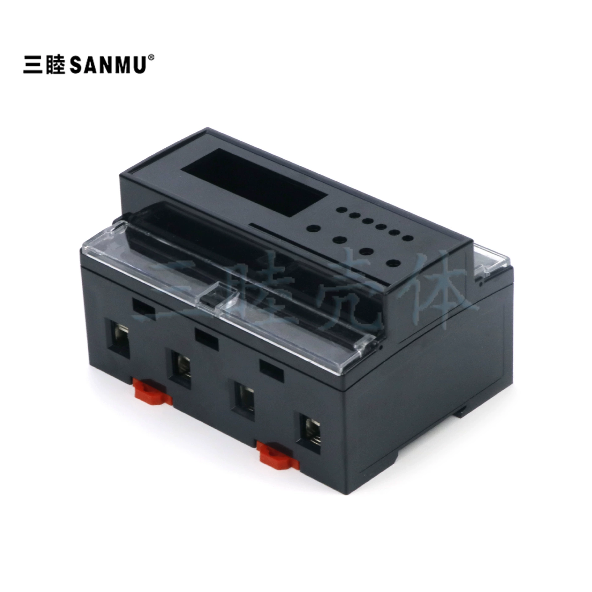 Корпус однофазного электрического счетчика 3-37:126*89*70 мм, встроенный тип направляющей, верхний и нижний выход, трехфазный четырехпроводной