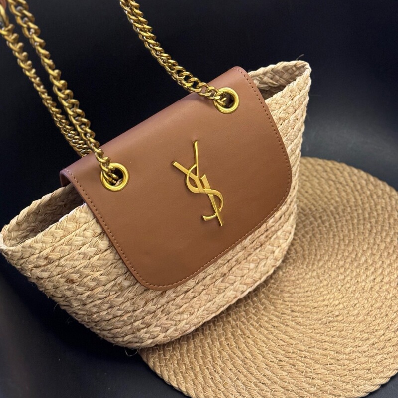 Sl French-Style Straw Woven Flap Shoulder Bag, Handmade Woven Chain Crossbody Bag, Cross-Border Fashion Exquisite Handbag for Women Sl French-Style Straw Woven Flap Shoulder Bag, Handmade Woven Chain Crossbody Bag, Cross-Border Fashion Exquisite Handbag for Women