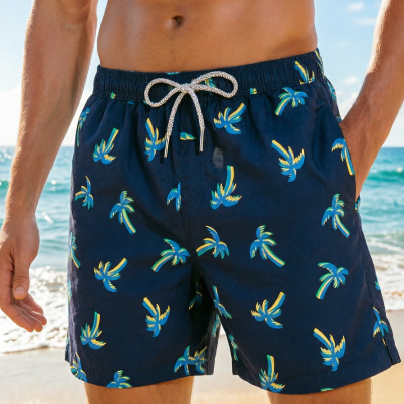 2026 European and American Cross-Border Loose Beach Shorts Spring and Summer Beach Surfing Shorts 3D Printed Pattern Trendy Men's Shorts