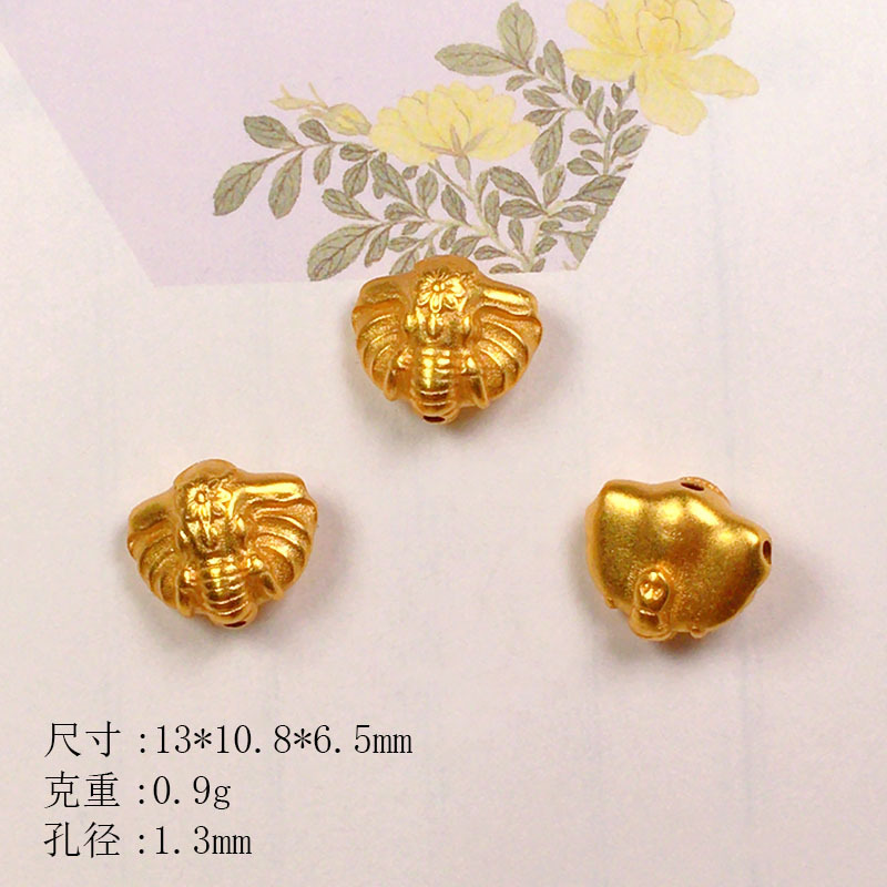 S925 Silver Gold-Plated Three-Way Phaseless Buddha Five-Sutra Accessories Bracelet Necklace String Decoration DIY Handmade Bead Semi-Finished Product