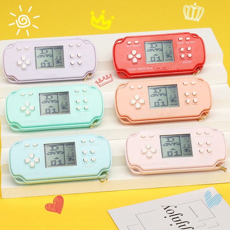 Cross-border handheld Tetris video game machine classic educational children's toys key bag hanging ornaments wholesale
