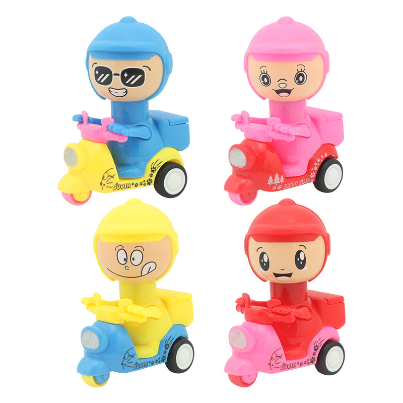 Presione el pequeño pato amarillo Tire hacia atrás coche motocicleta inercia coche de juguete para niños dibujos animados Niños y niñas lindo pato coche de juguete al por mayor