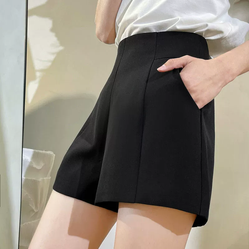 Новые весенне-летние женские шорты, широкие брюки с высокой талией для верхней одежды, стройнящие и элегантные, свободные повседневные брюки большого размера для женщин.