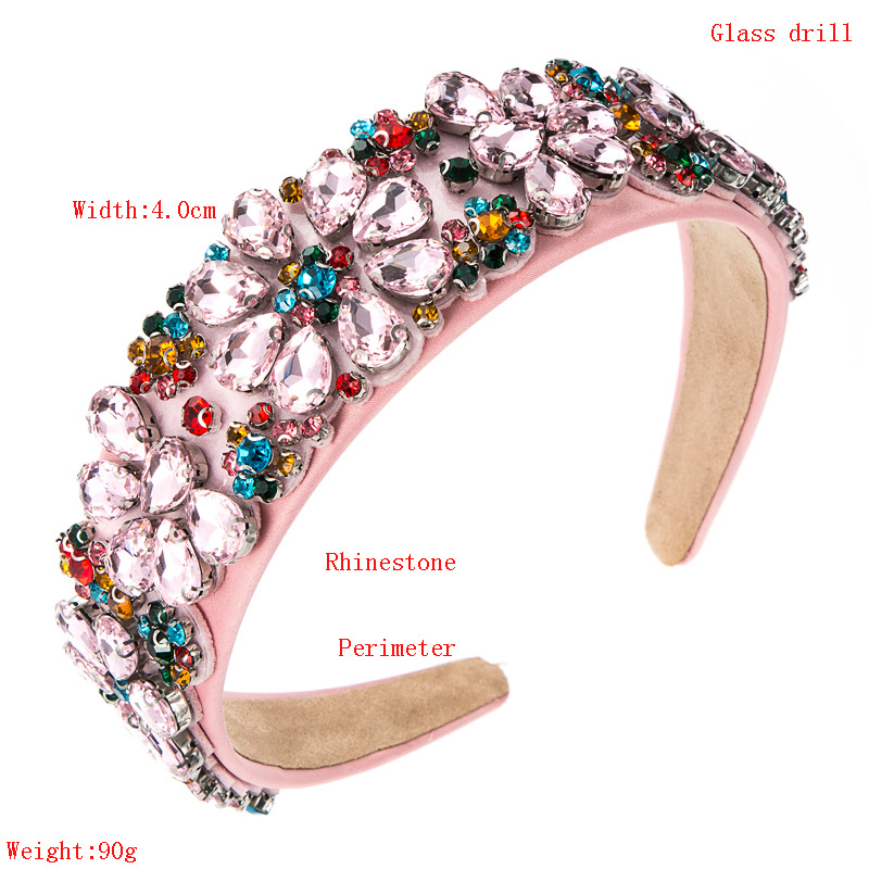 Wholesale Jewelry Baroque Inlaid Color Full Diamond Hairband Nihaojewelry display picture 1