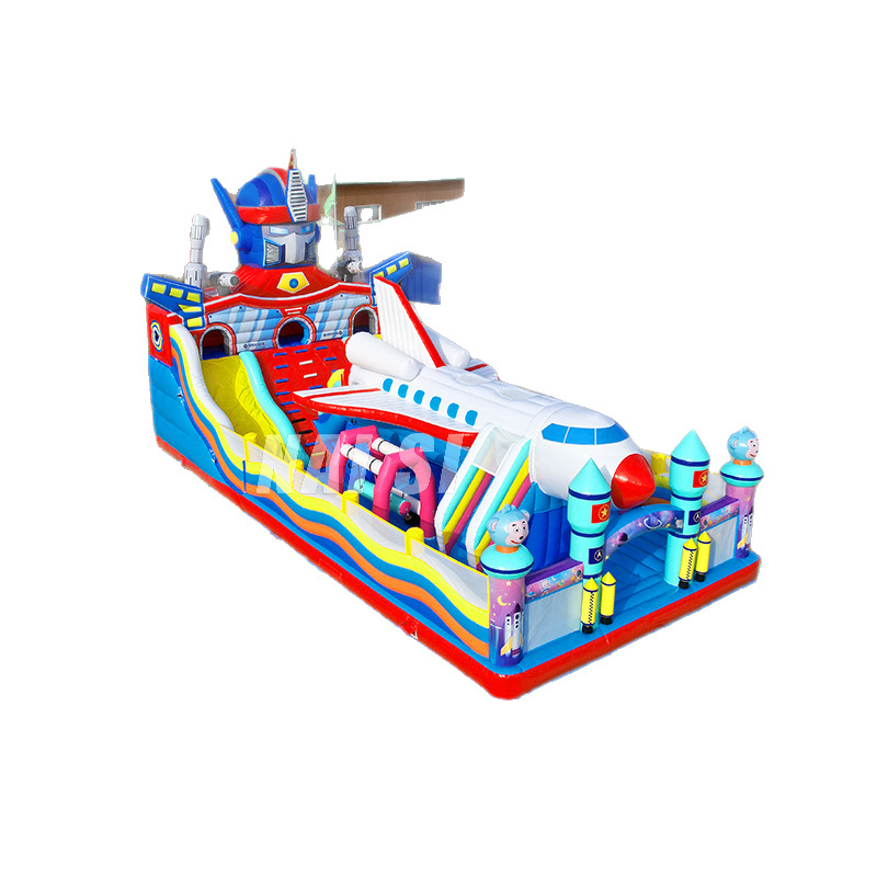 Trampolín inflable grande personalizado tobogán inflable travieso fuerte plaza puesto niños castillo inflable al aire libre