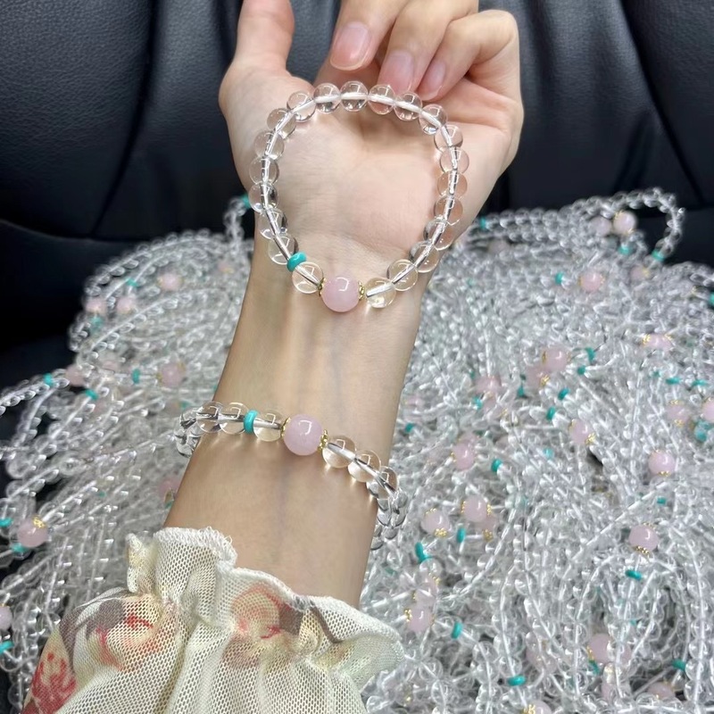 Jin Shengyuan Jewelry White Crystal Ice Bracelet Horse Powder Green Pine New Girl Casual Birthday Explosions Design Girlfriend