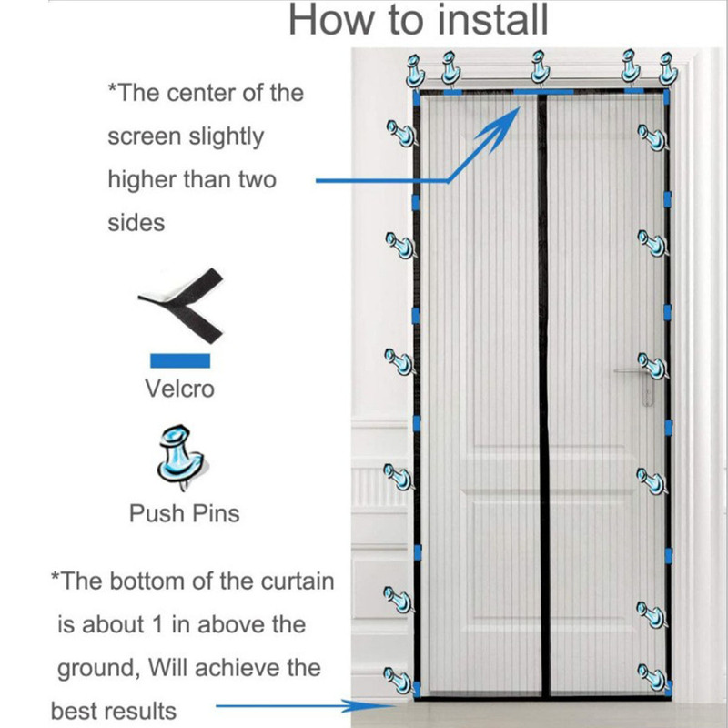 New Model for Home Use, No-Drill Installation, Summer Magnetic Mosquito-Proof Screen Door Curtain, Breathable Soft Screen Curtain for Balcony and Entrance