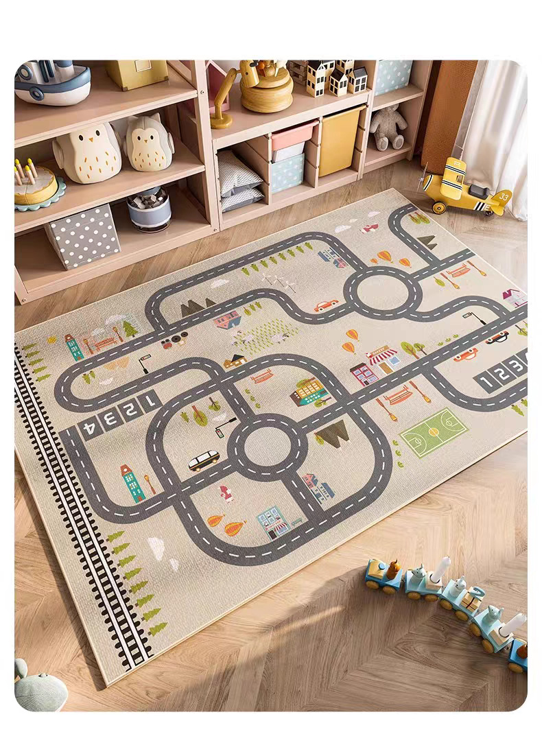 German Children's Room Carpet Reading Area Crawling Mat Parking Lot Game Play Mat Thickened Toy Area Crawling Mat