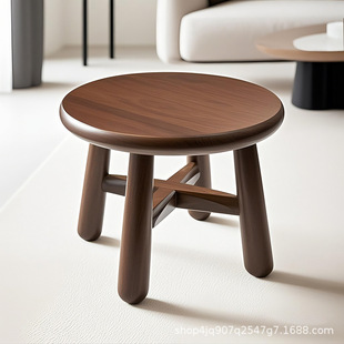 Solid wood stool log Stool Household round stool dining table stool oak bench, simple low stool coffee table, tenon stool 4