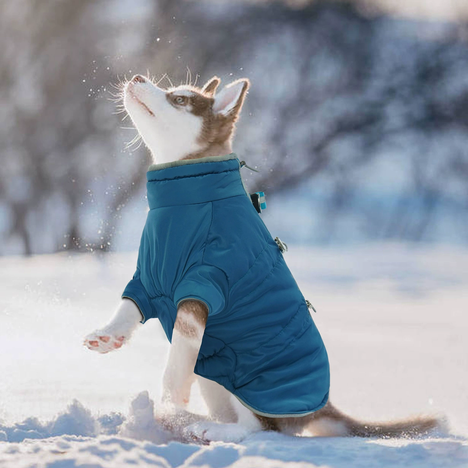 Новая зимняя теплая хлопковая одежда для собак, водонепроницаемая утолщенная одежда для домашних собак, уличная непромокаемая одежда