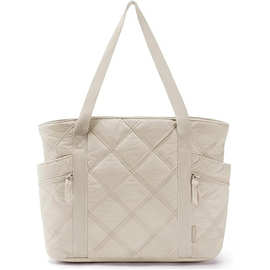 定制时尚百搭菱格秋冬托特包 户外旅行通勤购物大容量手提羽绒包