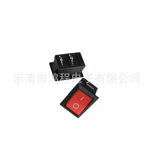 Kcd1 Boat-Shaped Switch Size: 15*21 3-Pin 2-Position Black Solid Red Beveled Rocker Switch Small Short Pin
