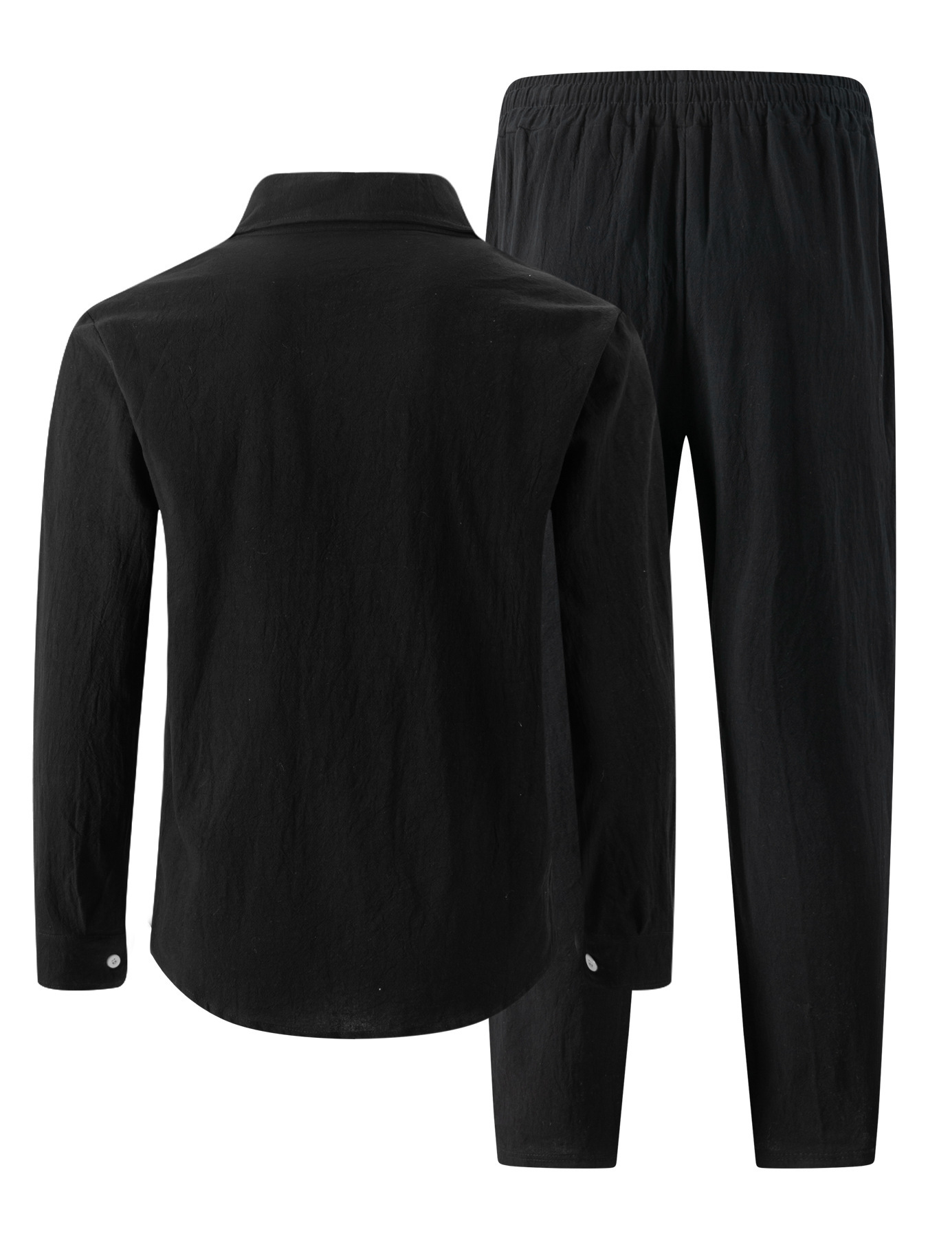 Herren Leinen Set Mit Hemd Und Hose Für Strand Und Freizeit_voghion.com