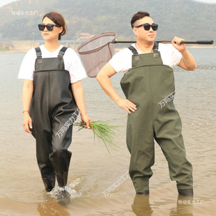 Thickened Wear-Resistant Half-Body Leather Shorts, Waterproof Clothes, Wading Pants, Rain Pants, Men's Fishing Water Shoes, Rice Transplanting Shoes