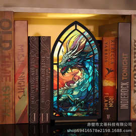 跨境新品Book Nook幻想龙书角木质书立摆件装饰爱书人士的礼物