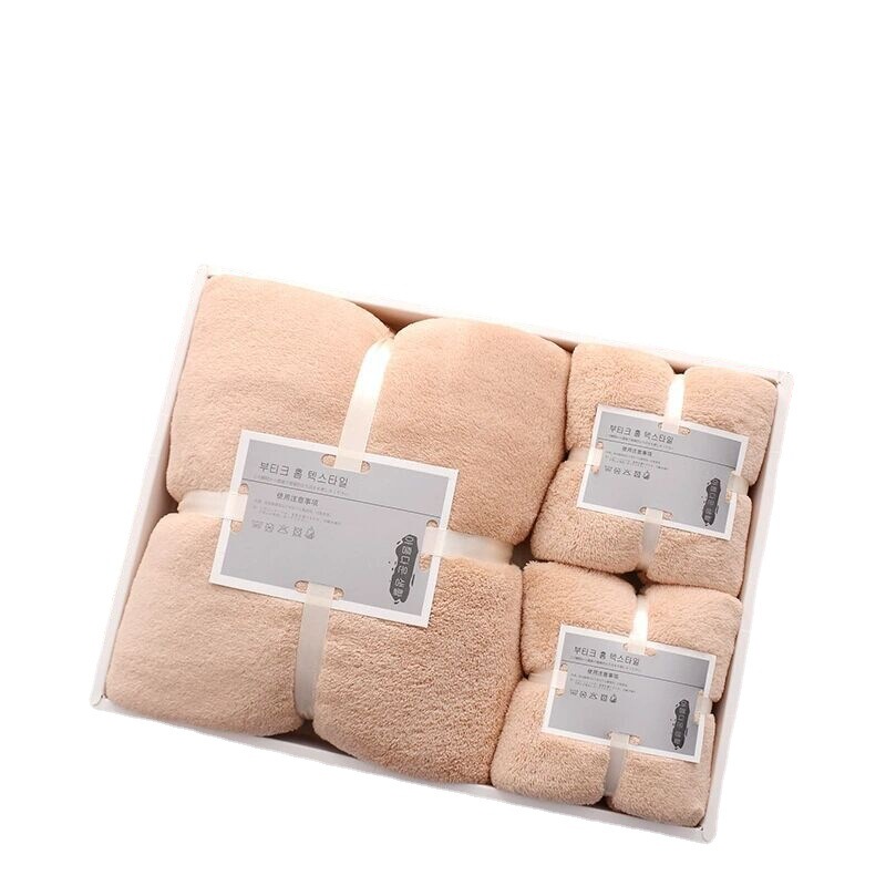 Bath towel towel set gift box three-piece set wedding gift coral fleece soft thick letter towel wholesale Bath towel towel set gift box three-piece set wedding gift coral fleece soft thick letter towel wholesale