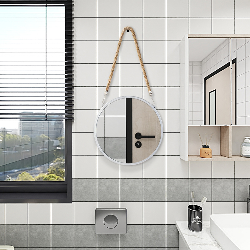 Amazon originality Northern Europe Iron decoration Hanging mirror Wall decoration Bathroom Mirror Dormitory Network ins Round make-up mirror