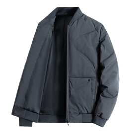 短款羽绒服男冬季加厚2023年新款棒球领夹克无帽中年男士冬装外套