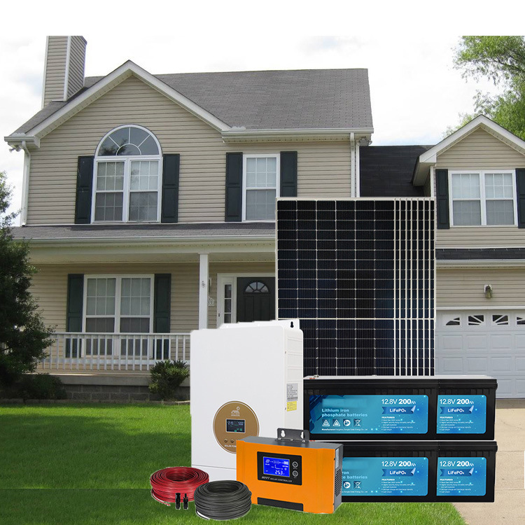 Foreign Trade Export 5-20Kw Photovoltaic Solar Power Generation Off-Grid Energy Storage System Home Roof 220V Air Conditioning Home Appliances