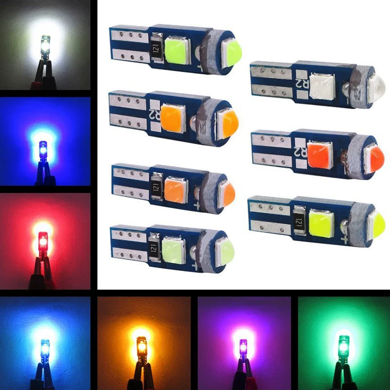 Оптовая автомобильная светодиодная приборная лампа T5 3030 3SMD индикатор подсветки объектива Центральная контрольная лампа для чтения