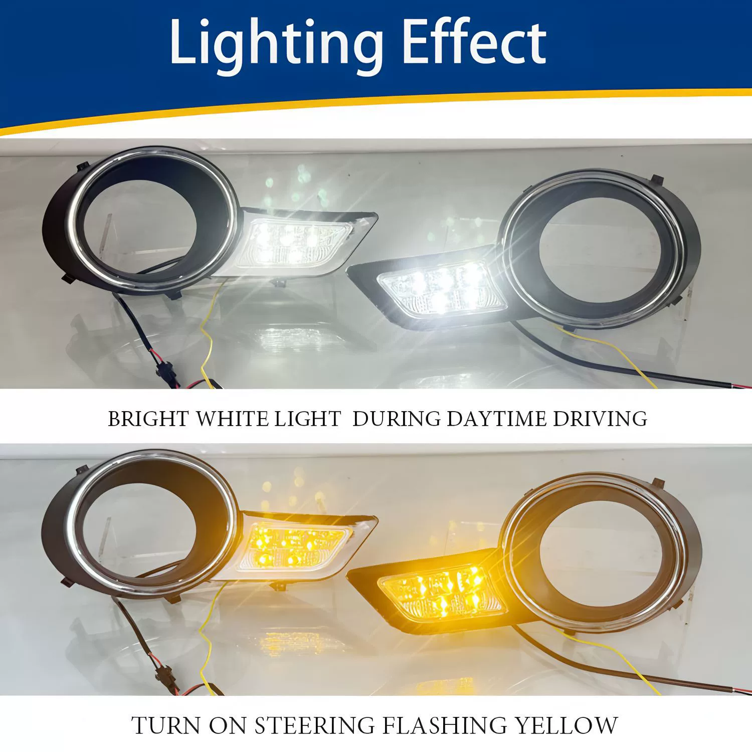 Suitable for 2009-2011 Toyota Highlander daytime running light front fog light frame modification LED daytime running light