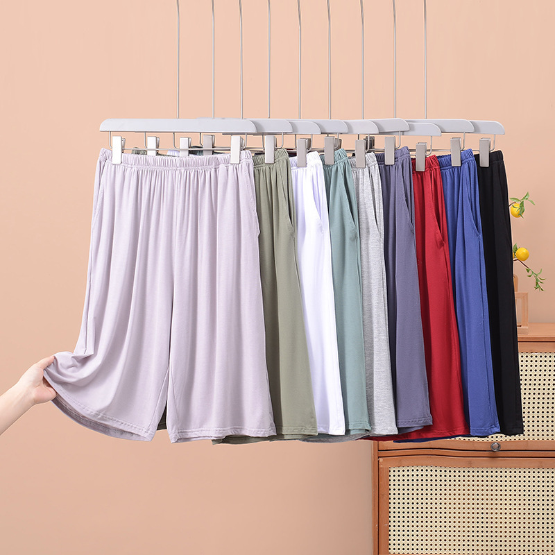 2025 Summer New Modal Five-point Pants plus size Loose Pajama Pants Outwear Casual Sports Pants Home Pants for Men
