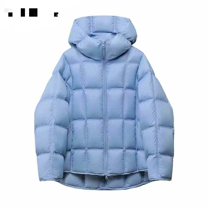 小方块羽绒服连帽加厚时尚2025冬季白鸭绒新款泡芙面包服外套爆款|undefined