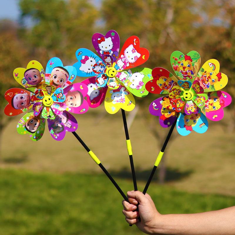 Double-layer cartoon travel windmill toy for kindergarten