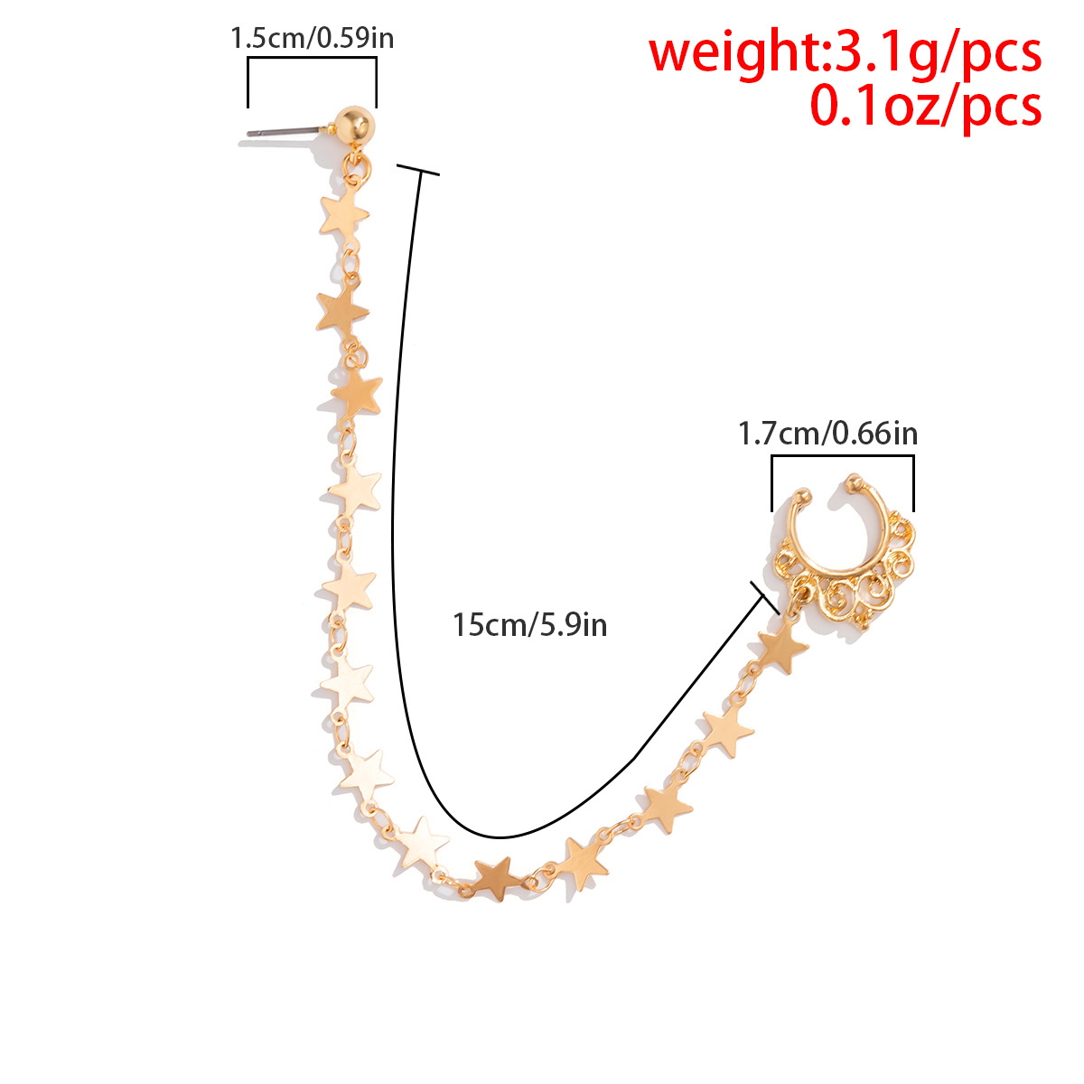 European and American jewelry, ethnic style, Su style, no punching nose studs, nose accessories, sweet and cool earrings, puncture nose rings_voghion.com