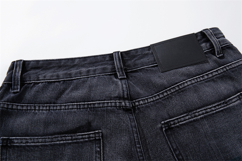 Men's Distressed Straight Leg Jeans Artistic Street Style Black Gray Oil Painting Pattern Casual Normcore mid Waist Zipper Fly_mkmklike.com