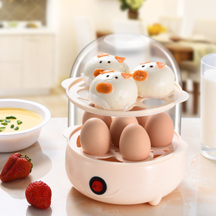 Egg Steamer with Automatic Power-Off, Office Low-Power Egg Cooker, Single-Layer and Double-Layer Steamed Egg Custard, Multifunctional Breakfast Appliance