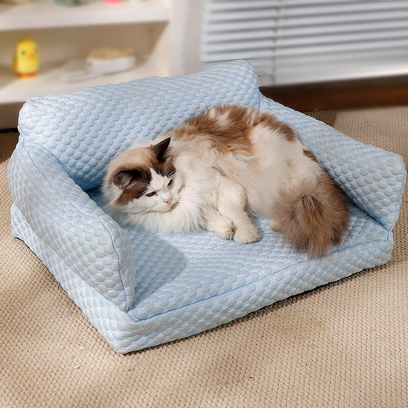 Sofá al por mayor, nido para gatos, cama para gatos, cama para perros, perrera de otoño e invierno, cama para perros, seda de hielo, almohadilla para gatos extraíble y lavable