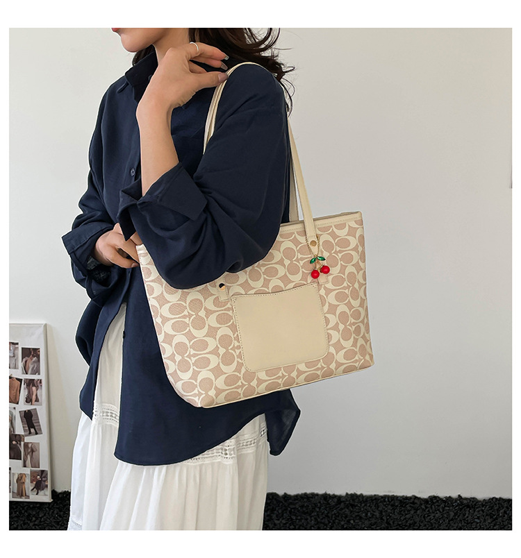 Classic Zipper Tote Bag, Daily Commute Shoulder Handbag, Large Capacity, Multiple Colors Available