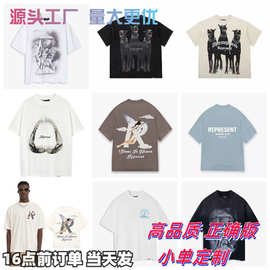 跨境高版本REPRESENT ICON美式骷髅做旧复古杜宾犬印花高街鲨鱼短