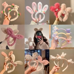 ウサギの耳のカチューシャの女性のかわいいウサギの子供のカチューシャの顔のマスクのぬいぐるみの髪飾りの女の子の髪のカチューシャの髪飾り