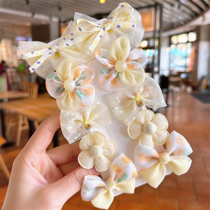 Princesa Súper Hada arco horquilla tela flor horquilla accesorios para el cabello de los niños no lastiman el pelo BB clip chica Bangs clip