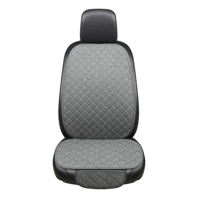 Car Seat Cushion Linen Car: Four Seasons Pad - single-seat-elegant-gray-linen