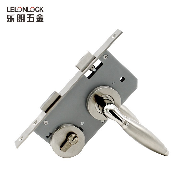 Lelangxin Chino dormitorio interior de madera maciza cerradura de la puerta manija de la puerta antirrobo Mute split Lock