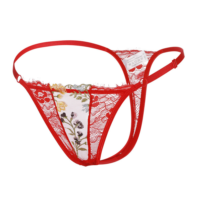 Manufacturer Wholesale Supply Sexy European Size One-Size-Fits-All Lace Embroidered Loose Buckle Comfortable and Breathable Women's Thong 2233