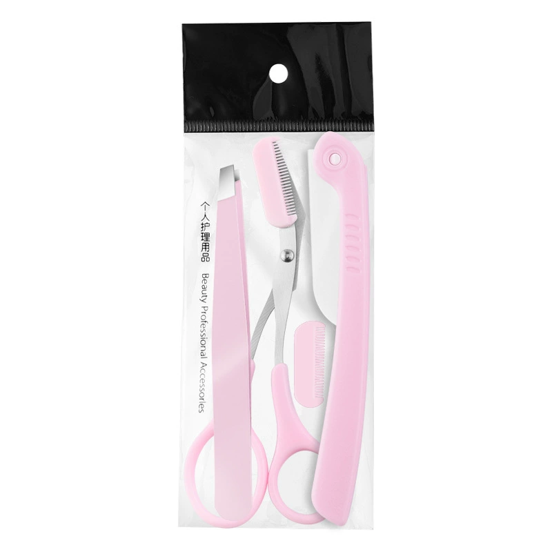 Eyebrow Trimming Kit, multi-piece grooming set with anti-scratch trimmer & precision tweezers