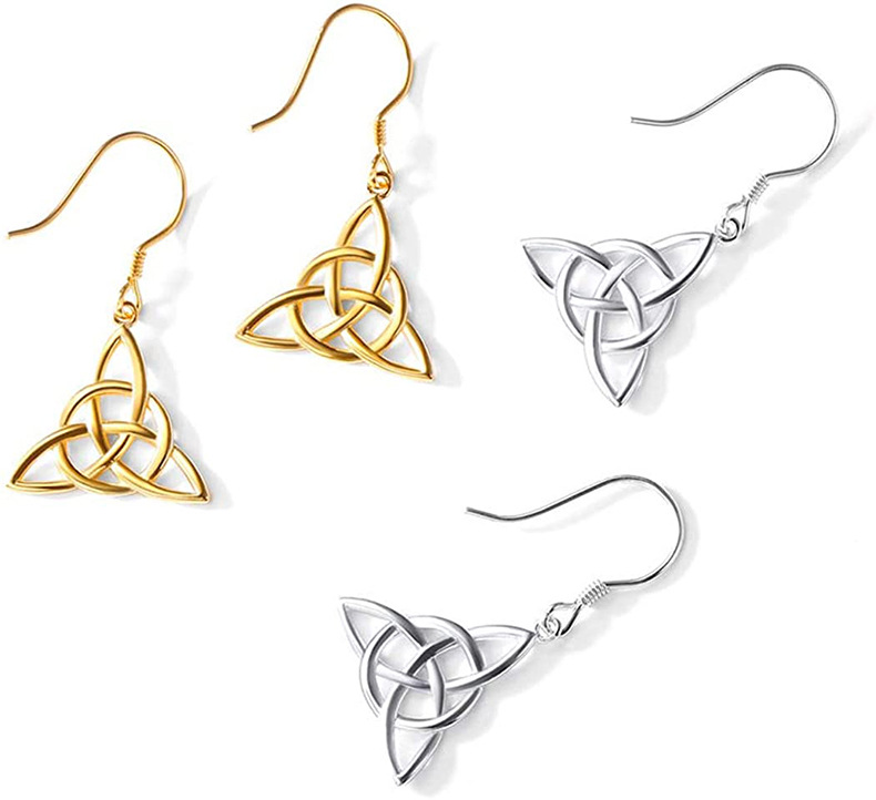 1 Pair Quantity Daily Occasion 1 Pair 925 Sterling Silver 925 Sterling Silver Earrings Geometric Celtic Knot Witches Knot Ear Hook