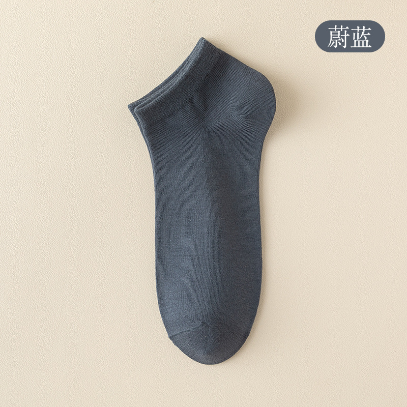 靴下の男性用ソックス春夏の純色防臭吸汗ソックス春と秋の薄い黒い男性用靴下